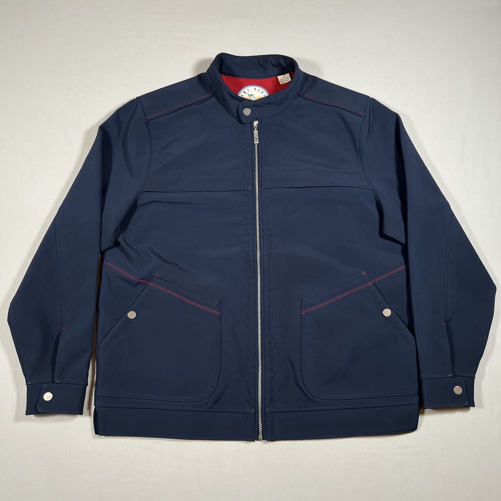 Tommy Bahama Paradise Tech Mens L Navy Blue Fleece Lined Softshell Jacket Zip